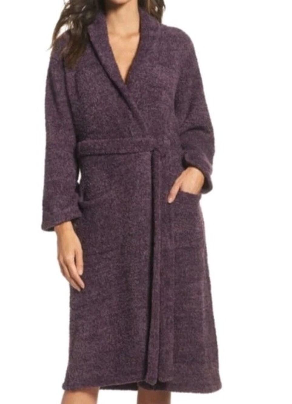 Barefoot Dreams Cozy Chic Long Robe Purple Womens 2 Large Soft Amethyst Plum